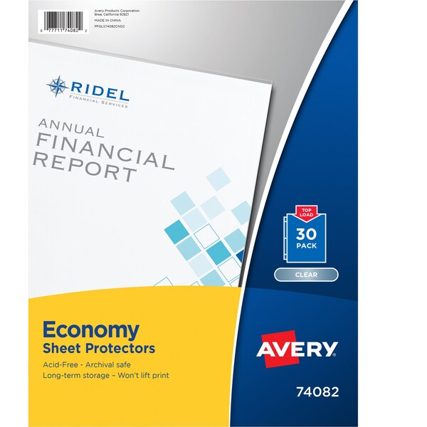 Clear Economy Sheet Protectors, To, PK30