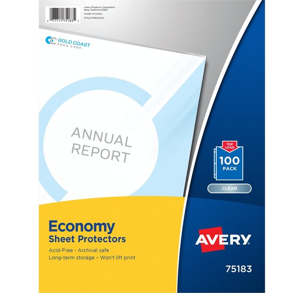 Clear Economy Sheet Protectors, T, PK100