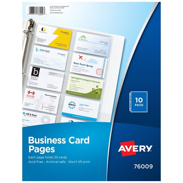 Clear Business Card Organizer Pag, PK200