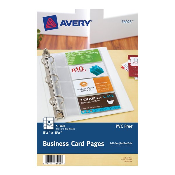Clear Business Card Organizer Page, PK40