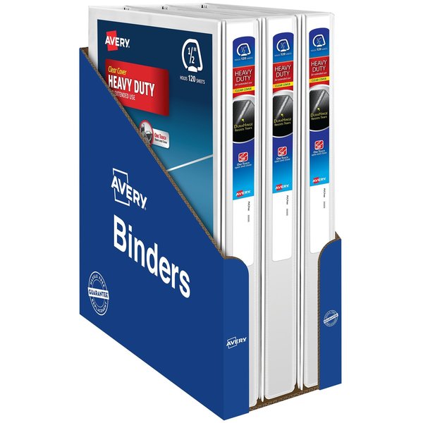 Heavy-Duty View 3 Ring Binder, 0.5