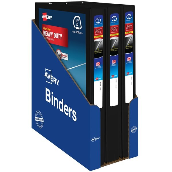 Heavy-Duty View 3 Ring Binder, 0.5
