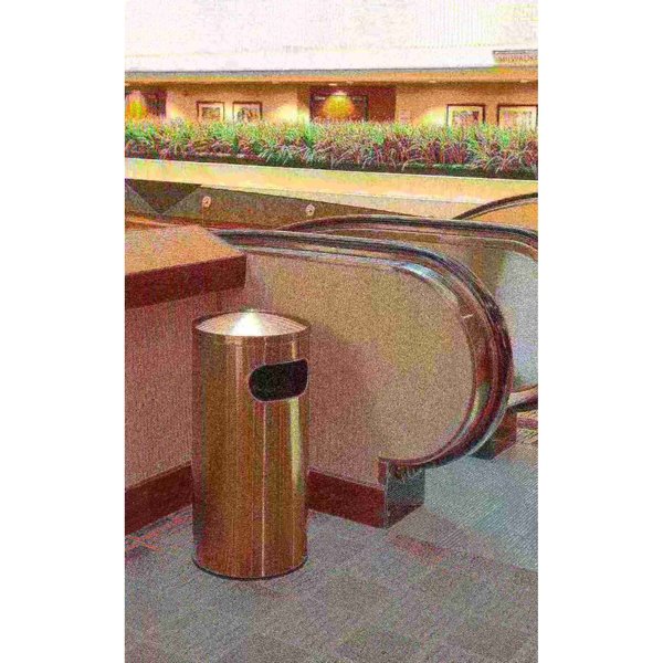 15 gal Trash Can, Silver, Stainless Steel