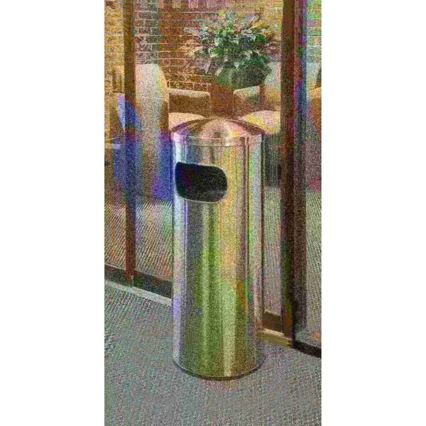 15 gal Trash Can, Silver, Stainless Steel