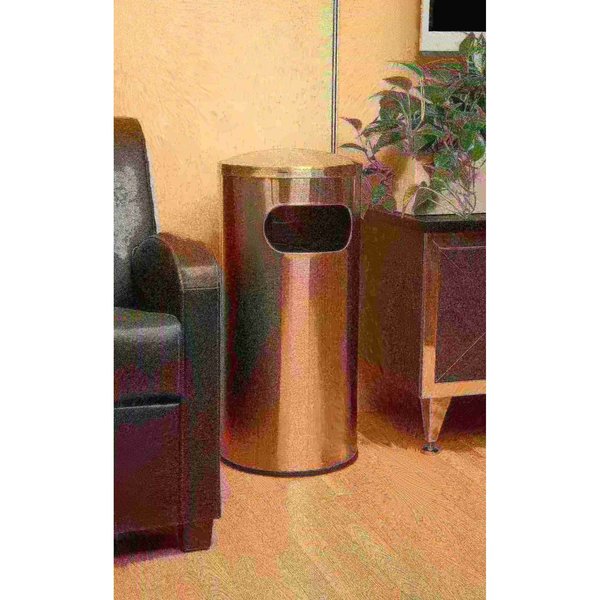 15 gal Trash Can, Silver, Stainless Steel