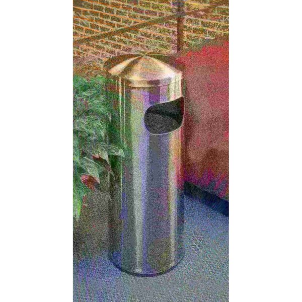 15 gal Trash Can, Silver, Stainless Steel