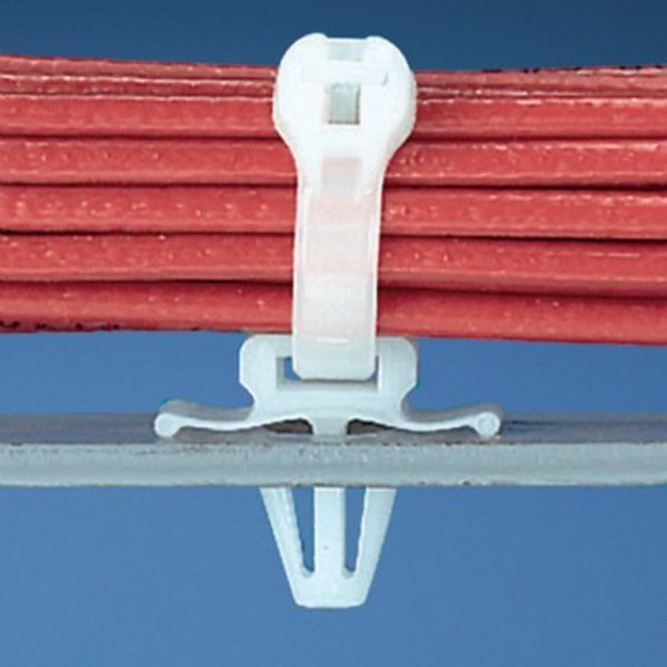 Cable Tie Mount, White, PK1000