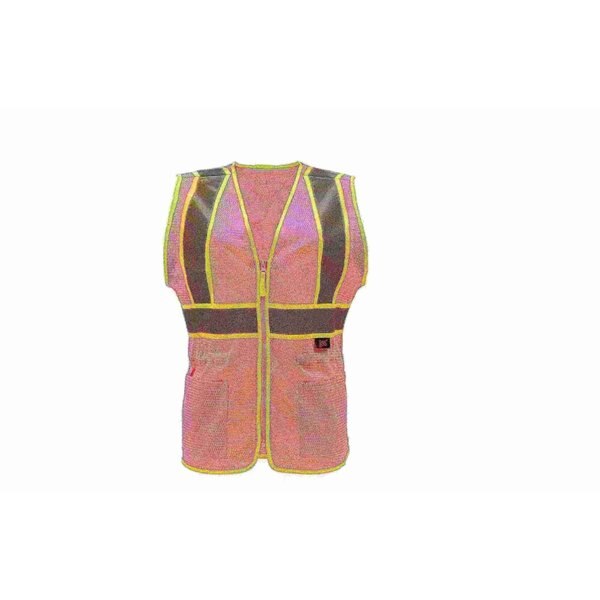 High-Visibility Vest, Zipper, Pink, 2XL/3XL
