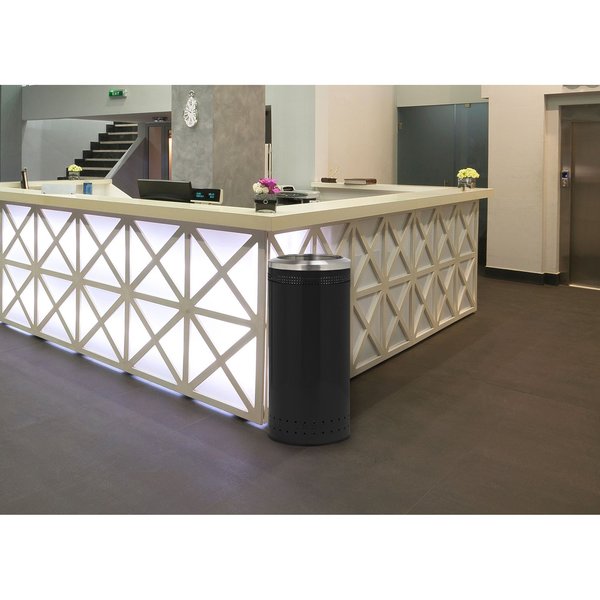 Imprinted Open Top Waste Bin, Blk, 25 gal.