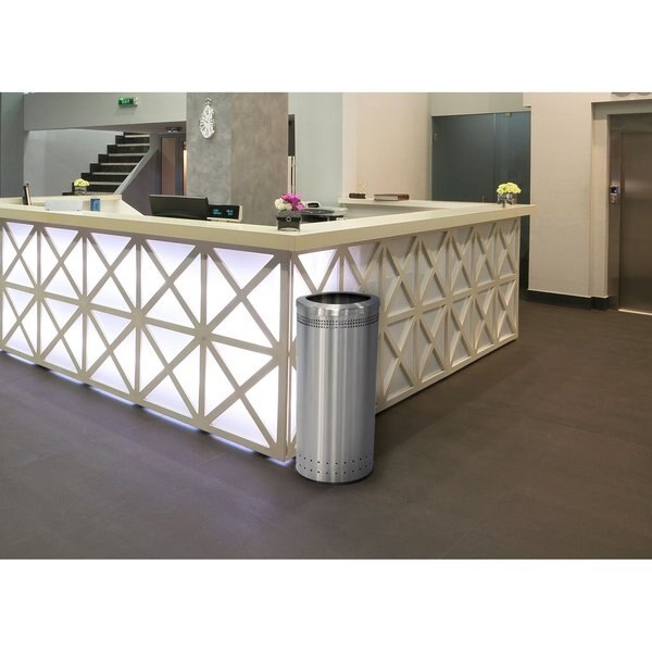 Imprinted Open Top Waste Bin, SS, 25 gal.