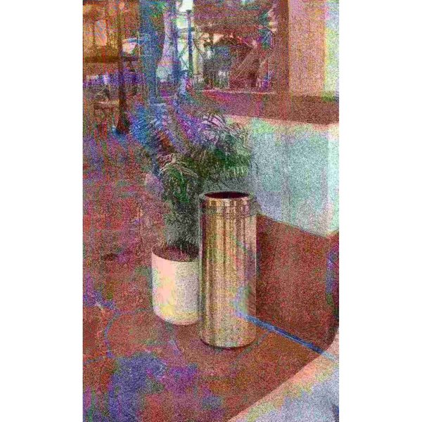 Imprinted Open Top Waste Bin, SS, 25 gal.