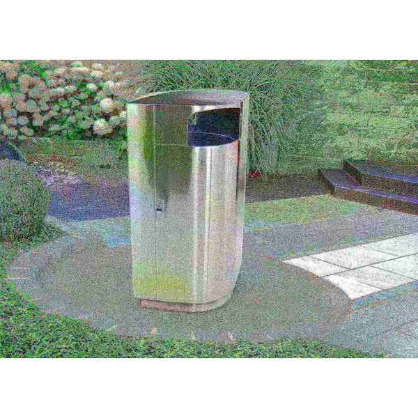 20 gal Trash Can, Silver, Stainless Steel