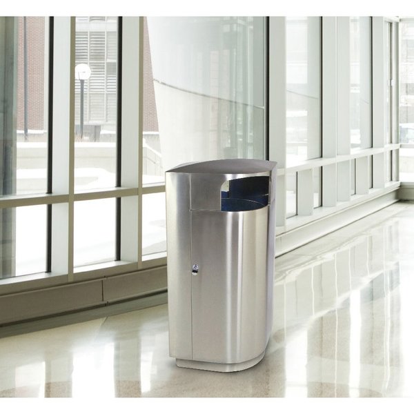 Waste Container, Stainless Steel, 40 gal.