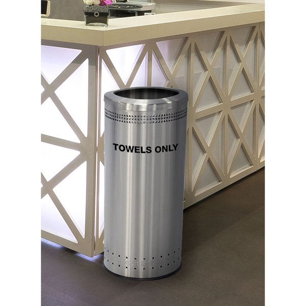 25 gal Recycling Bin, Silver, Stainless Steel