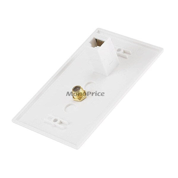 Cat5e / F-Type Wall Plate (Cat5e + F-Type), Coupler Type