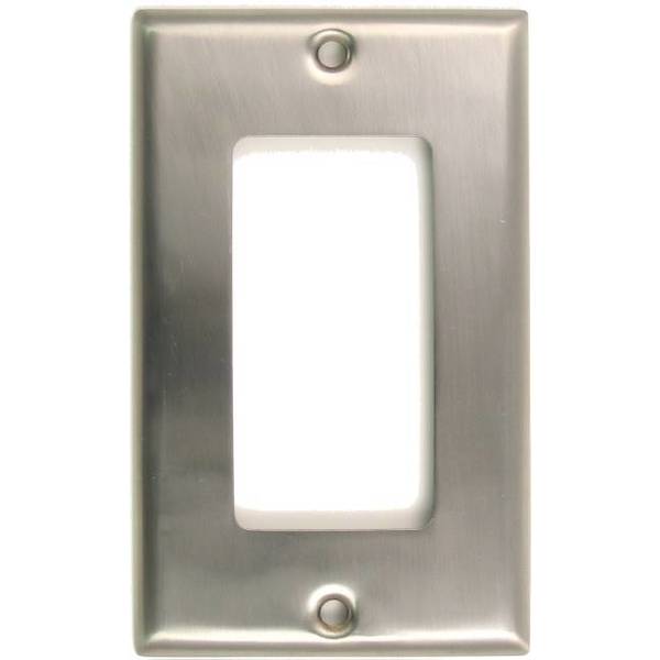 Single Rocker Switch Plate, Number of Gangs: 1 Satin Nickel Finish