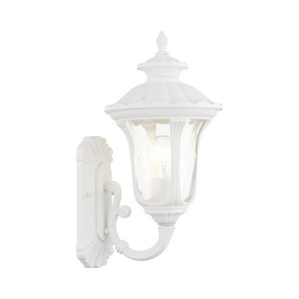 Textured White Outdoor Wall Lantern, 1 Li