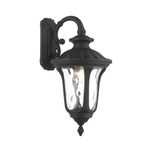 Textured Black Outdoor Wall Lantern, 1 Li