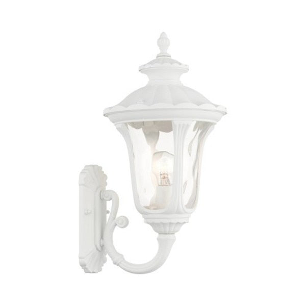 Textured White Outdoor Wall Lantern, 1 Li