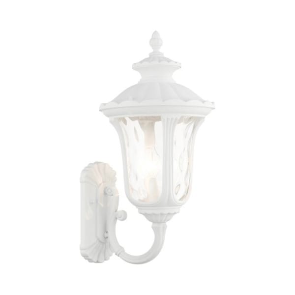 Textured White Outdoor Wall Lantern, 3 Li