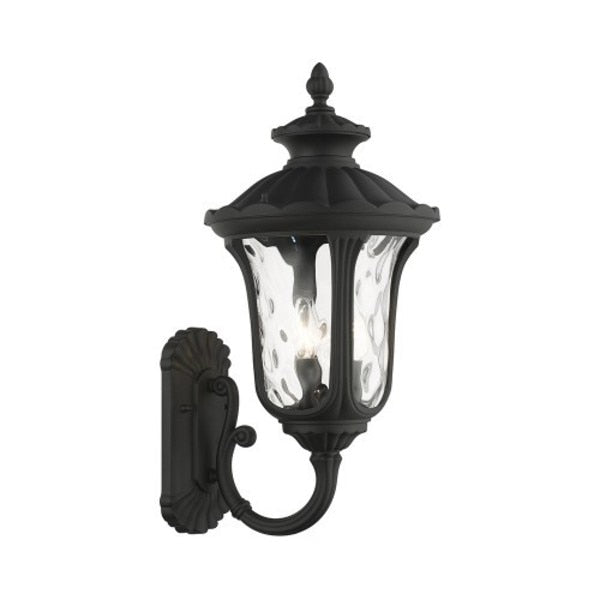 Textured Black Outdoor Wall Lantern, 3 Li
