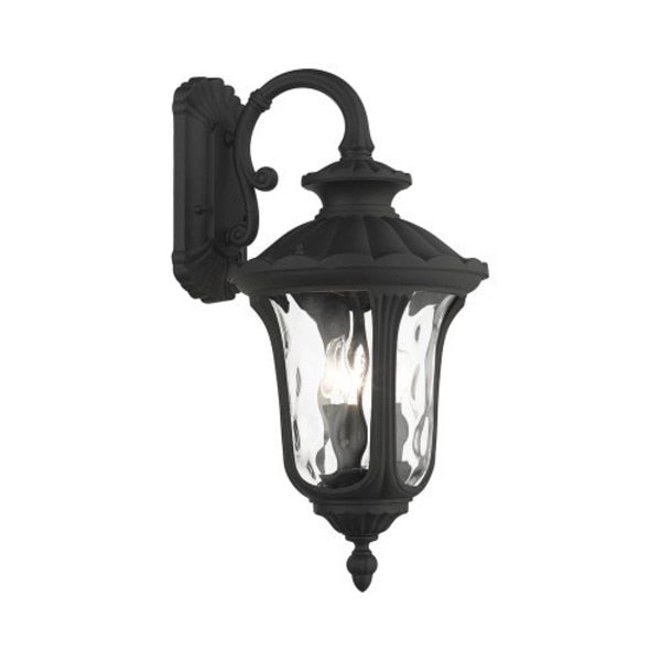 Textured Black Outdoor Wall Lantern, 3 Li