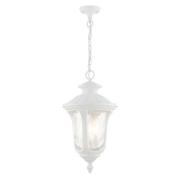 Textured White Outdoor Pendant Lantern, 3