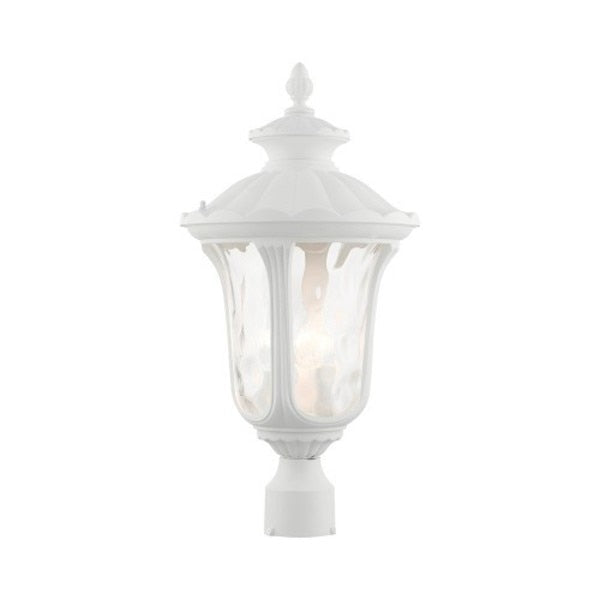Textured White Outdoor Post Top Lantern,
