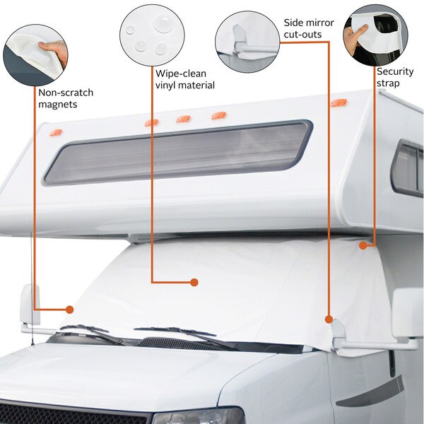 Windshield Cover, Ford 04-18, White RV