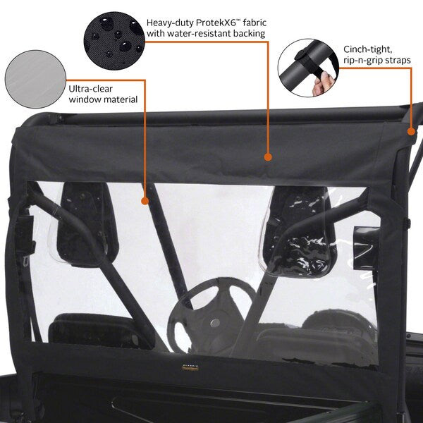 Rear Windshield, Blck UTV