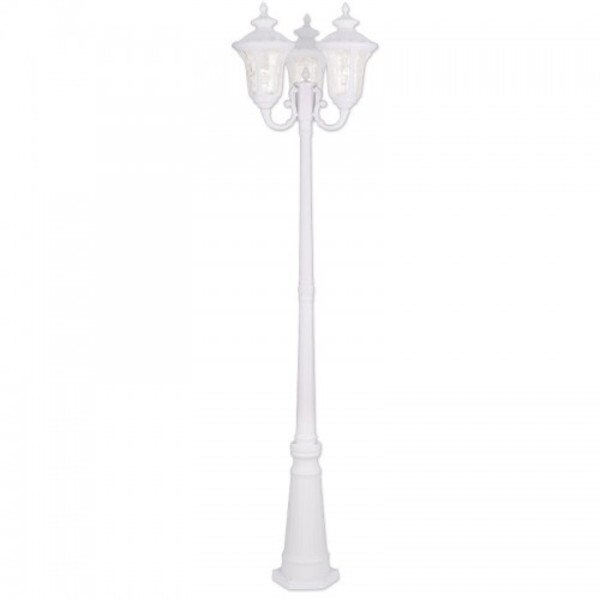 Textured White Outdoor Post Light, 3 Ligh