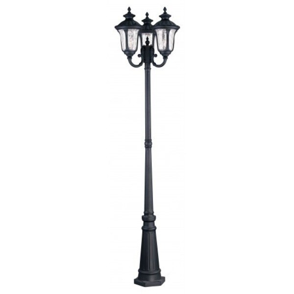 Textured Black Outdoor Post Light, 3 Ligh