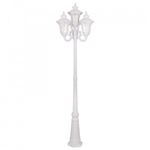 Textured White Outdoor Post Light, 4 Ligh