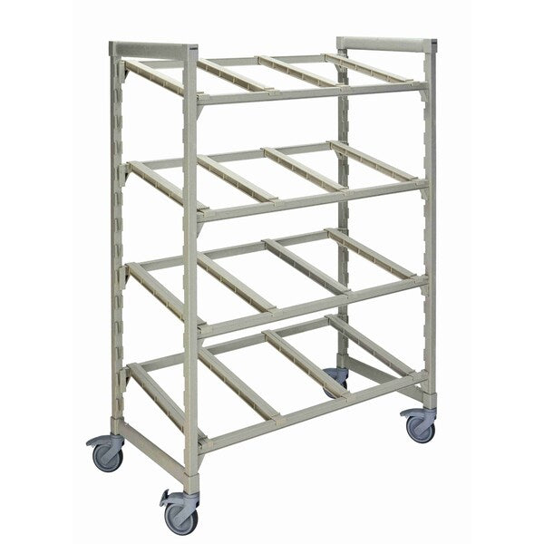 GRAB N GO MERCHANDISER, Open Style, 24 in D, 48 in W, 67 in H, 4 Shelves, Speckled Gray