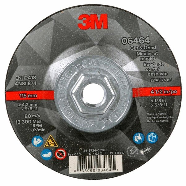 Cut and Grind Wheel, 4 1/2 in dia