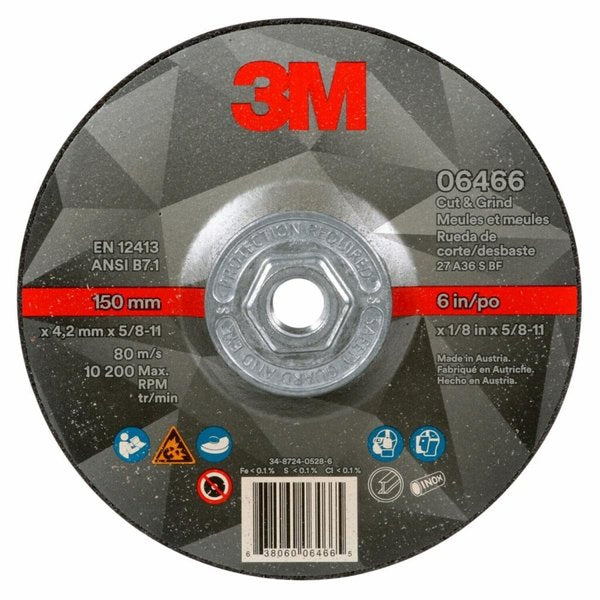 Cut and Grind Wheel, 6 in dia