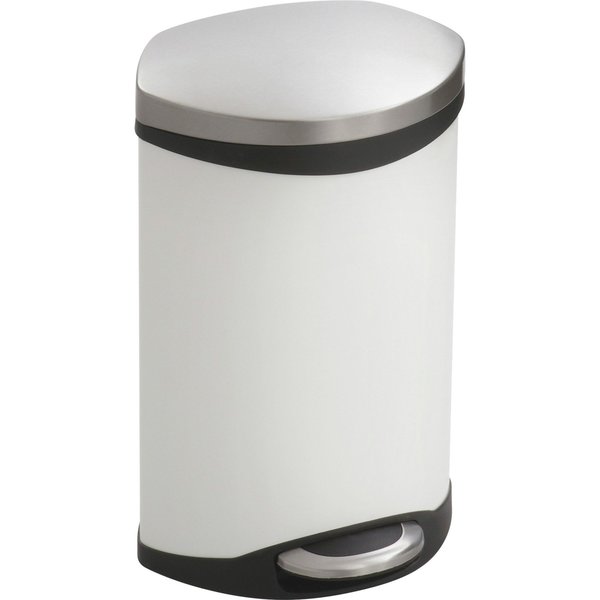 3 gal Oval Wastebasket, White, 12