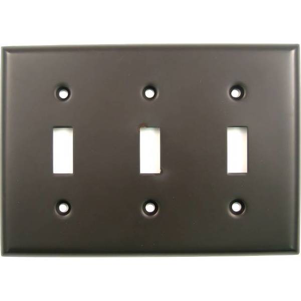 Triple Switch Plate, Number of Gangs: 3 Oil Rubbed Bronze Finish