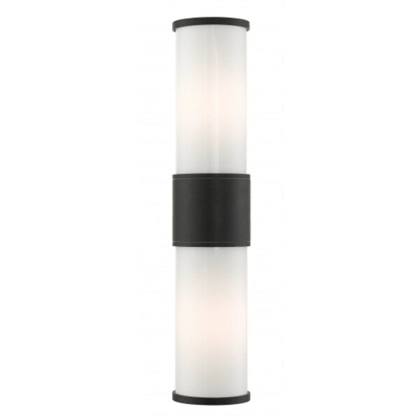 Textured Black Outdoor Wall Lantern, 2 Li
