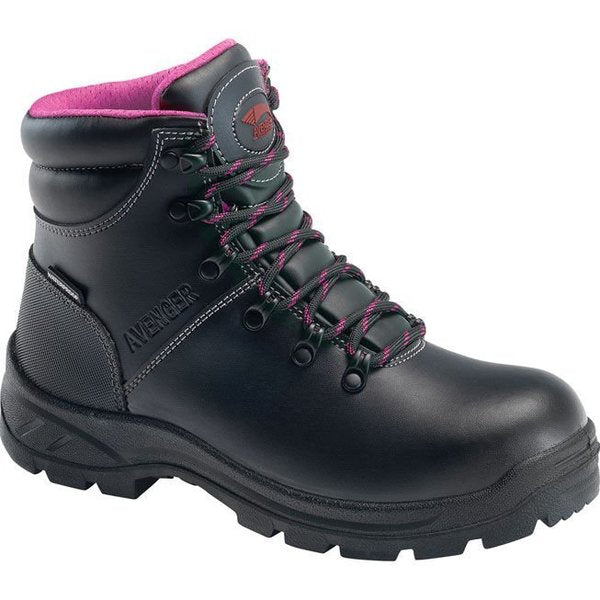 Size 6.5 Women's 6 in Work Boot Steel Work Boot, Black