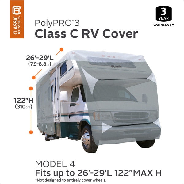 Class C RV Cover, 26 ft.-29 ft. RVs Grey