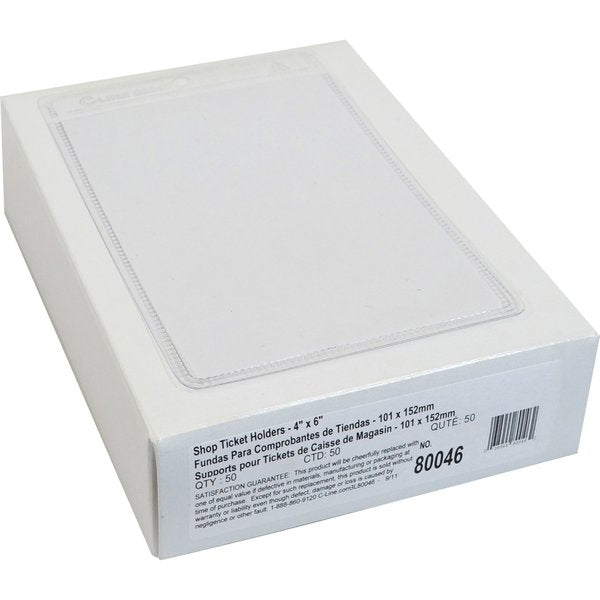 Shop Ticket Holder, Vinyl, Clear, 4x6