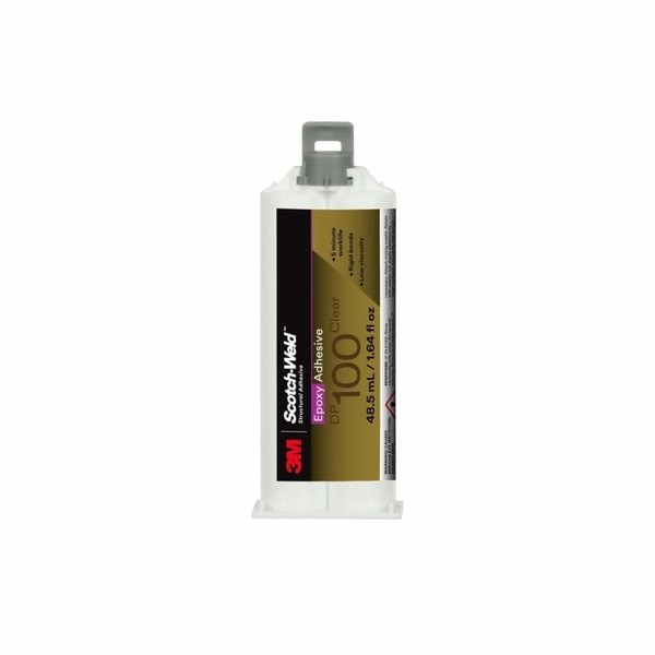 Epoxy Adhesive, DP100 Series, Clear, 1:01 Mix Ratio, 20 min Functional Cure, Dual-Cartridge