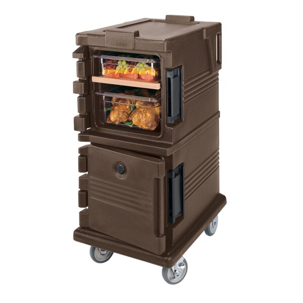 Food Transport Cart, Side-Load, Dark Brown