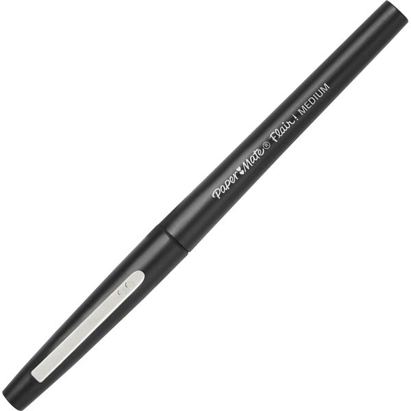 Porous Point Felt Tip Pen, Medium Black PK12