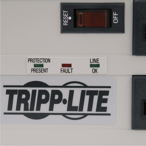 Surge Protector Strip, 6 Outlet, Gray