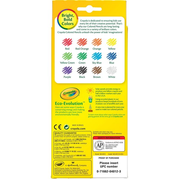 Pencil, Colored, 12/Set, PK12