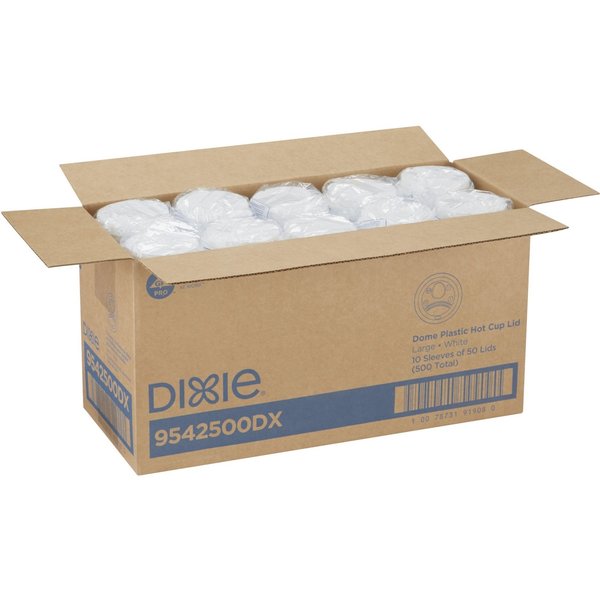Lid for 12 to 20 oz. Hot Cup, Dome, Sip Through, White, Pk500