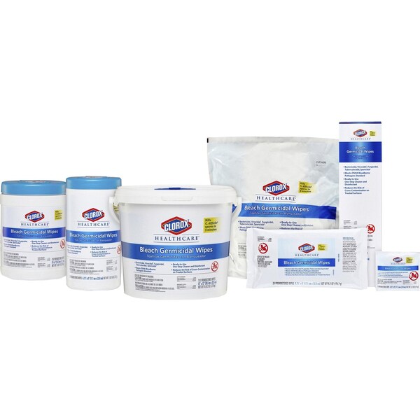Germicidal Disinfecting Wipes, White, Canister, Hard, Non Porous Surfaces, 150 Wipes, 5 in x 6 in