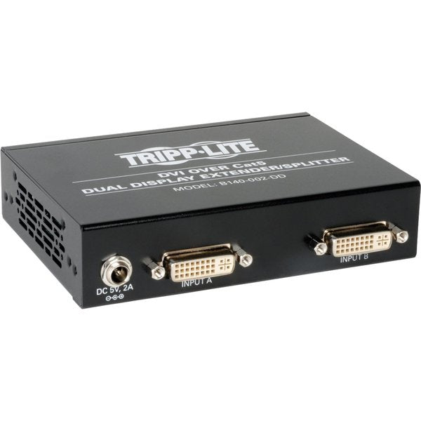 Dual DVI-Cat5/6 Extender, Up to 200ft, 2